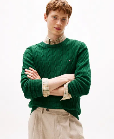 TOMMY HILFIGER MEN'S CLASSIC CABLE CREWNECK SWEATER