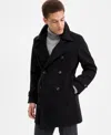Tommy Hilfiger Men's Classic-fit Double Breasted Overcoat In Black
