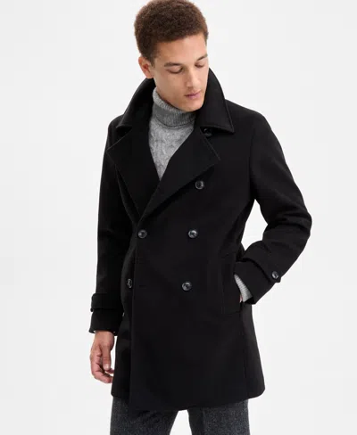 Tommy Hilfiger Men's Classic-fit Double Breasted Overcoat In Black