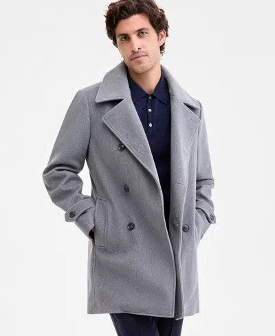 Tommy Hilfiger Men's Classic-fit Double Breasted Overcoat In Gray