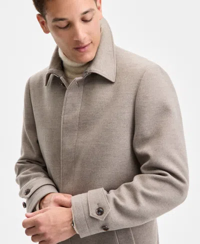 Tommy Hilfiger Men Classic Fit Melange Overcoat In Nude