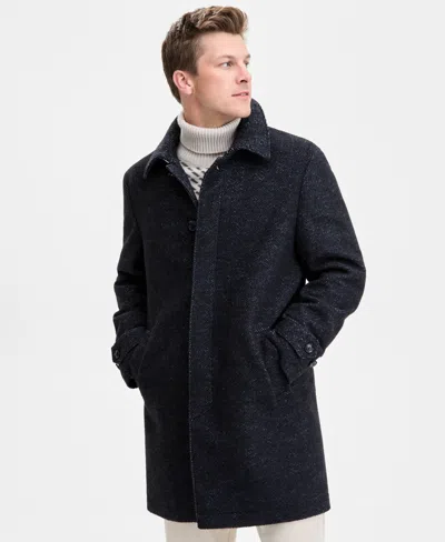 Tommy Hilfiger Men Classic Fit Melange Overcoat In Blue