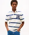 Tommy Hilfiger Classic Fit Rugby Stripe Logo Polo In White
