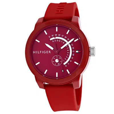 Tommy Hilfiger Men's Classic Red Dial Watch In Blue