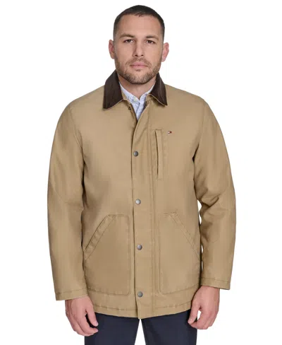 Tommy Hilfiger Men's Collared Barn Coat In Brown