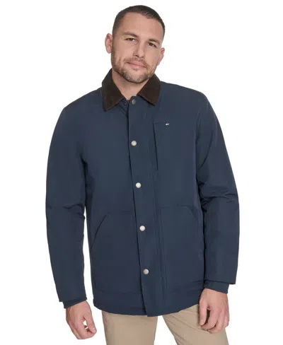 Tommy Hilfiger Men's Collared Highland Barn Coat In Blue