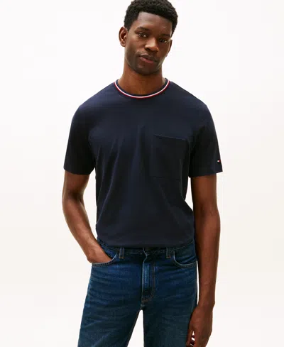 Tommy Hilfiger Men's Color-block Pocket Pique T-shirt In Blue