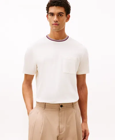 Tommy Hilfiger Men's Color-block Pocket Pique T-shirt In White