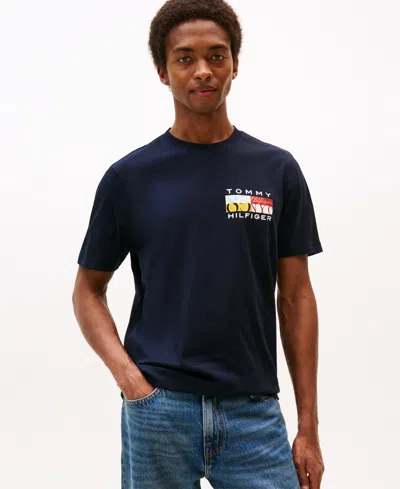 Tommy Hilfiger Men's Color Flag Graphic T-shirt In Blue