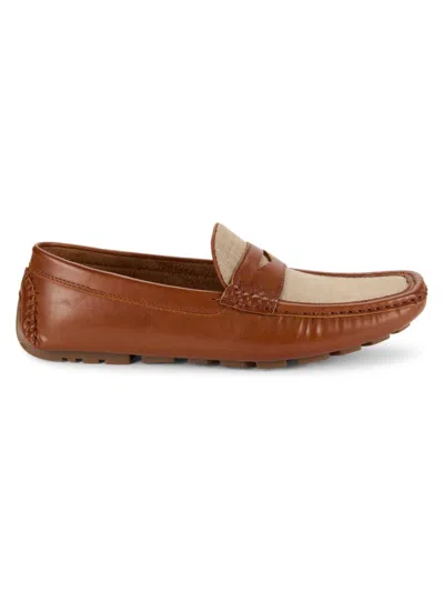 Tommy Hilfiger Men's Colorblock Square Toe Loafers In Brown