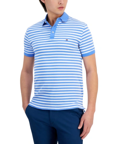 Tommy Hilfiger Men's Cotton Classic Fit 1985 Polo In Blue Spell,white