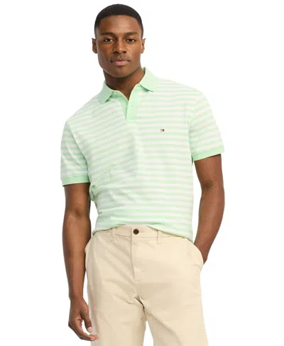 Tommy Hilfiger Men's Cotton Classic Fit 1985 Polo In Mint Gel,white