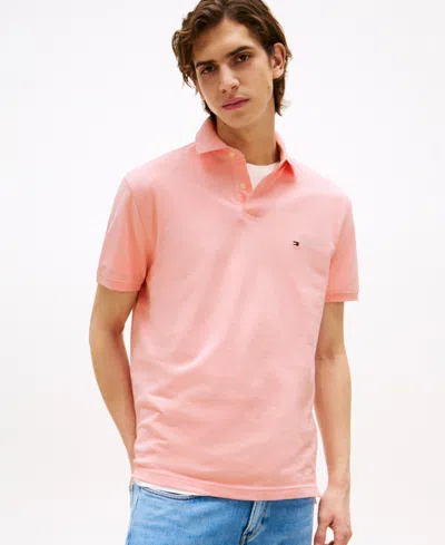 Tommy Hilfiger Men's Cotton Classic Fit 1985 Polo In Pink Shade Heather