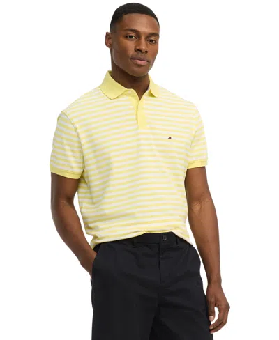 Tommy Hilfiger Men's Cotton Classic Fit 1985 Polo In Yellow Tulip,white