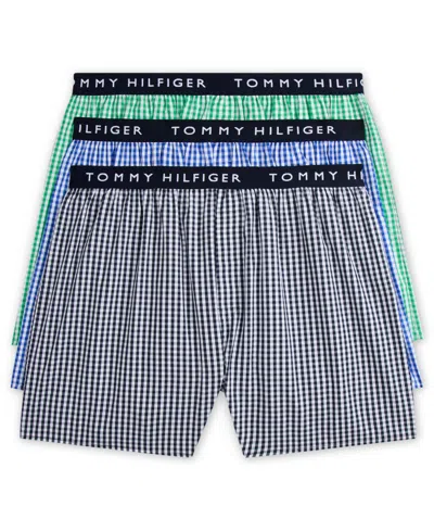 Tommy Hilfiger Men's Cotton Classics Woven Boxer Briefs, 3-pack Set In Multi