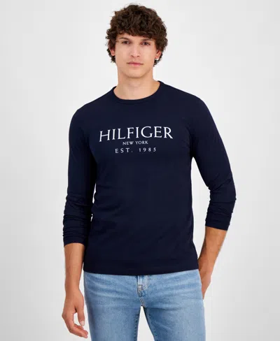 Tommy Hilfiger Arch Logo Crew Neck Sweatshirt In Black