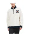 Tommy Hilfiger Men's Cream Chicago Bears Jordan Sherpa Quarter-zip Sweatshirt In Cream