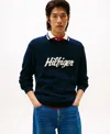 Tommy Hilfiger Men's Crewneck Seasonal Graphic Sweater In Blue