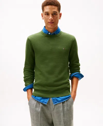 Tommy Hilfiger Men's Crewneck Seasonal Sweater In Green