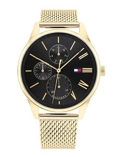 Tommy Hilfiger Damon Mesh-strap 44mm Watch In Gold
