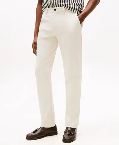 Tommy Hilfiger Men's Denton Tailored Fit Knit Tech Chinos In White