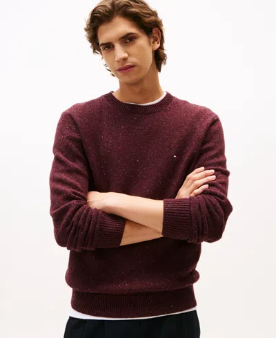 Tommy Hilfiger Donegal Wool In Burgundy