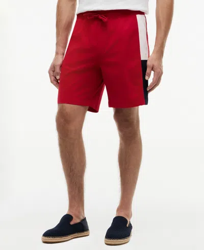 Tommy Hilfiger Men's Dover Poplin Logo Shorts In Red