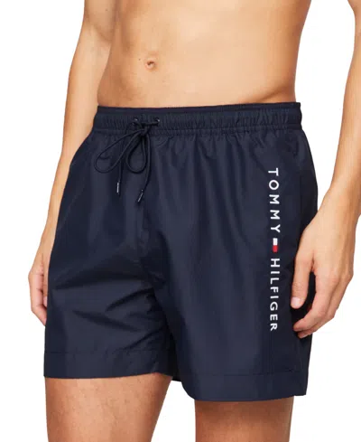 TOMMY HILFIGER MEN'S DRAWSTRING LOGO 7" SWIM TRUNKS