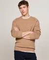 Tommy Hilfiger Wool Crewneck Sweater In Safari Canvas Heather