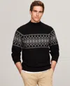 Tommy Hilfiger Men's Dress Casual Festive Turtleneck Sweater In Ivory,black