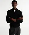Tommy Hilfiger Essential Cotton Mens Half Zip Mock Sweatshirt In Black