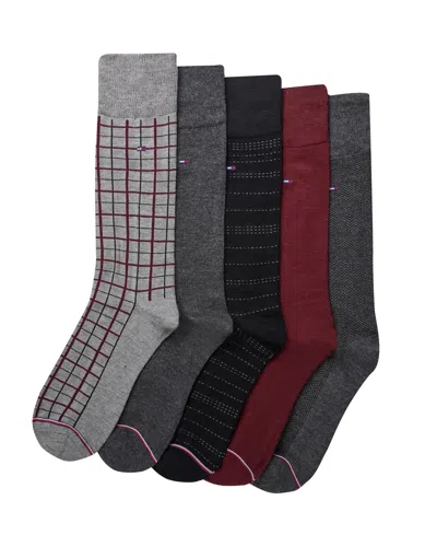 Tommy Hilfiger Men's Dress Crew Socks, 5-pack In Multi