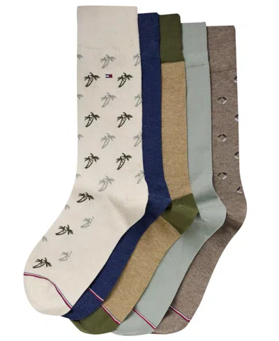 Tommy Hilfiger Men's Dress Soft Stretch Crew Socks, 5-pack In Multi