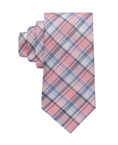 Tommy Hilfiger Men's Eastgate Plaid Pattern Classic Tie In Pink
