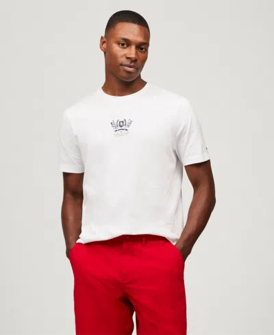Tommy Hilfiger Men's Embroidered Crest Logo T-shirt In White