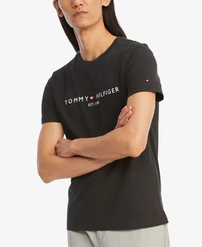 Tommy Hilfiger Organic Cotton Logo T-shirt In Black