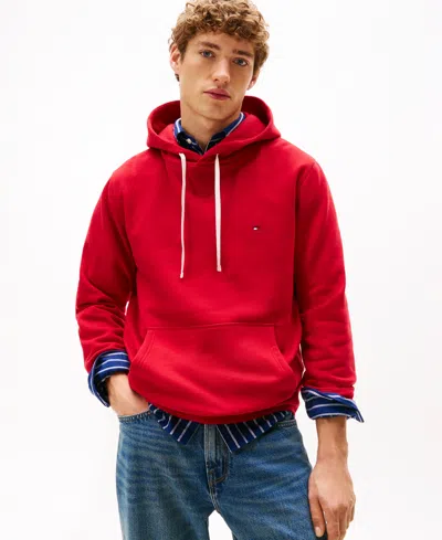 Tommy Hilfiger Men's Essential Fleece Hoodie In Red
