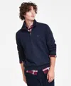 Tommy Hilfiger Essential Cotton Mens Half Zip Mock Sweatshirt In Desert Sky