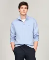 Tommy Hilfiger Men's Essential Intechno Knit Regular-fit 1/4-zip Sweatshirt In Vessel Blue Heather