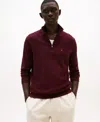 Tommy Hilfiger Men's Quarter-zip Pullover Knit Sweater In Burgundy