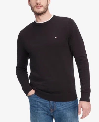 Tommy Hilfiger Men's Essential Solid Crew Neck Sweater In Black