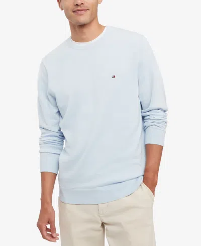 Tommy Hilfiger Men's Essential Solid Crew Neck Sweater In Blue Spell