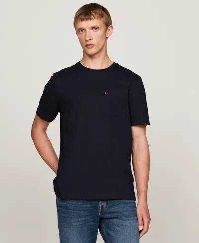 Tommy Hilfiger Men's Essential Solid Pocket T-shirt In Desert Sky