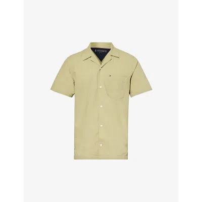 Tommy Hilfiger Mens Faded Olive Logo-print Cotton-jersey T-shirt In Faded Olive