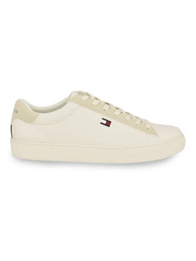 TOMMY HILFIGER MEN'S FAUX LEATHER LOW TOP SNEAKERS