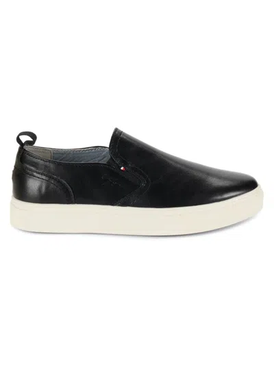 TOMMY HILFIGER MEN'S FAUX LEATHER SLIP ON SNEAKERS