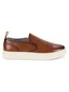 Tommy Hilfiger Men's Faux Leather Slip On Sneakers In Medium Brown