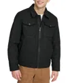 Tommy Hilfiger Men's Faux Suede Trucker Jacket In Black