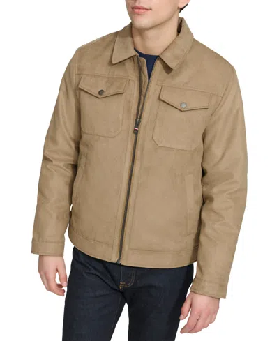 Tommy Hilfiger Men's Faux Suede Trucker Jacket In Tan
