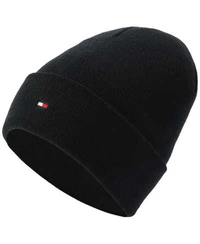 Tommy Hilfiger Men's Flag Embroidery Double Cuff Beanie In Desert Sky